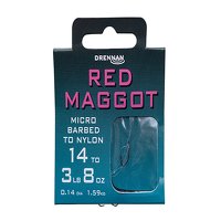 Drennan Micro Barbed Red Maggot Hooks to Nylon Siz...