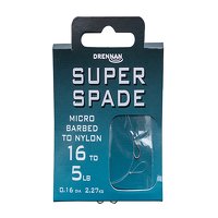 Drennan Micro Barbed Super Spade Hooks to Nylon Size 16