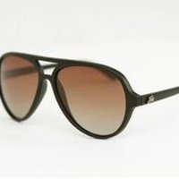 Fortis Aviator Sunglasses with Polarised Brown Lens 