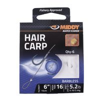 Middy Hair Carp Barbless Hooks-to-Nylon 16s to 5.2lb 