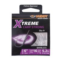 Middy Xtreme Carp Strong 93-13 Barbless Hooks-To-Nylon 12s to 8lb 